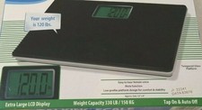 WEIGHT SCALE TALKING Wide 12.5"X8.5"Tempered Glass LCD DisplayBatteries Inc NEW