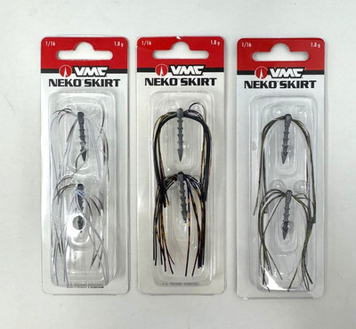 VMC ' NEKO SKIRT ' 1/16 OZ ' LOT OF 3 PACKS ' FOR USE AT ALL TEMPERATURES