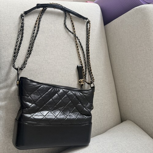 Chanel Gabriel Medium Size Black Leather Bag. Excellent Condition. 