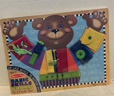 Melissa  Doug Wooden Basic Skills Puzzle Board Fine Motor Age 3 New
