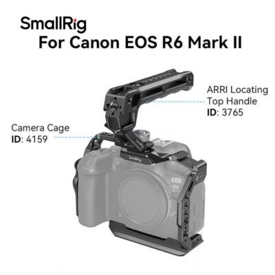 SmallRig EOS R6 Mark II Camera Cage 4159 + Arri Locating Pin Top Handle 3765