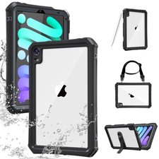 For iPad mini A17 Pro 8.3 2024 Case Waterproof Shockproof Heavy Duty Stand Cover