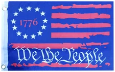 12X18 TRUMP 2024 Betsy Ross 1776 We The People Blue 100D Car Boat Flag