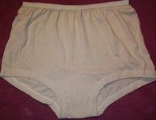 3 Pair Size 7 Beige 100 COTTON Band LEG PANTY Made in USA Close Out Price