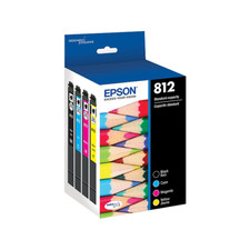 Genuine Epson T812 Black Cyan Magenta Yellow 812 Ink Cartridge Original NEW OEM