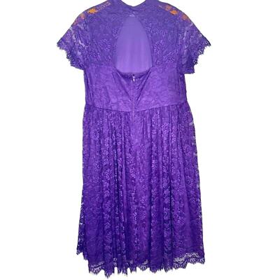 Torrid High Neck Lace Skater Dress Plus Size 10 Purple Short Sleeve Open  Back | eBay