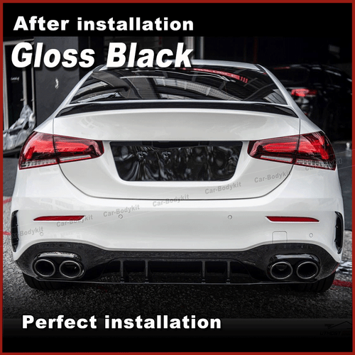 For Benz W177 A200 A250 Sport Gloss Black Rear Bumper Diffuser Lip Exhaust Tips - Picture 2 of 11