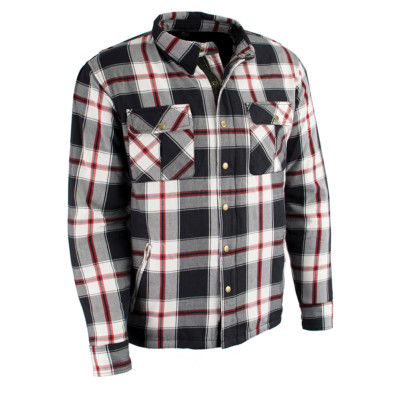 Milwaukee Leather 1635 Men's Plaid Flannel Biker Shirt with CE Approved Armor