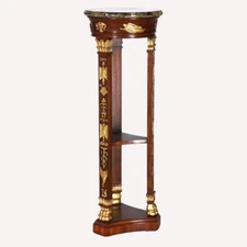 Maitland Smith French Empire Style Mahogany and Figural Ormolu Sculpture Stand