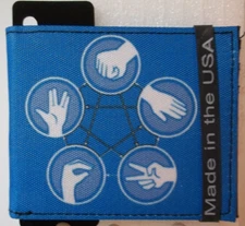 Big Bang Theory's ROCK PAPER SCISSORS LIZARD SPOCK Bi-Fold Wallet Buckle Down