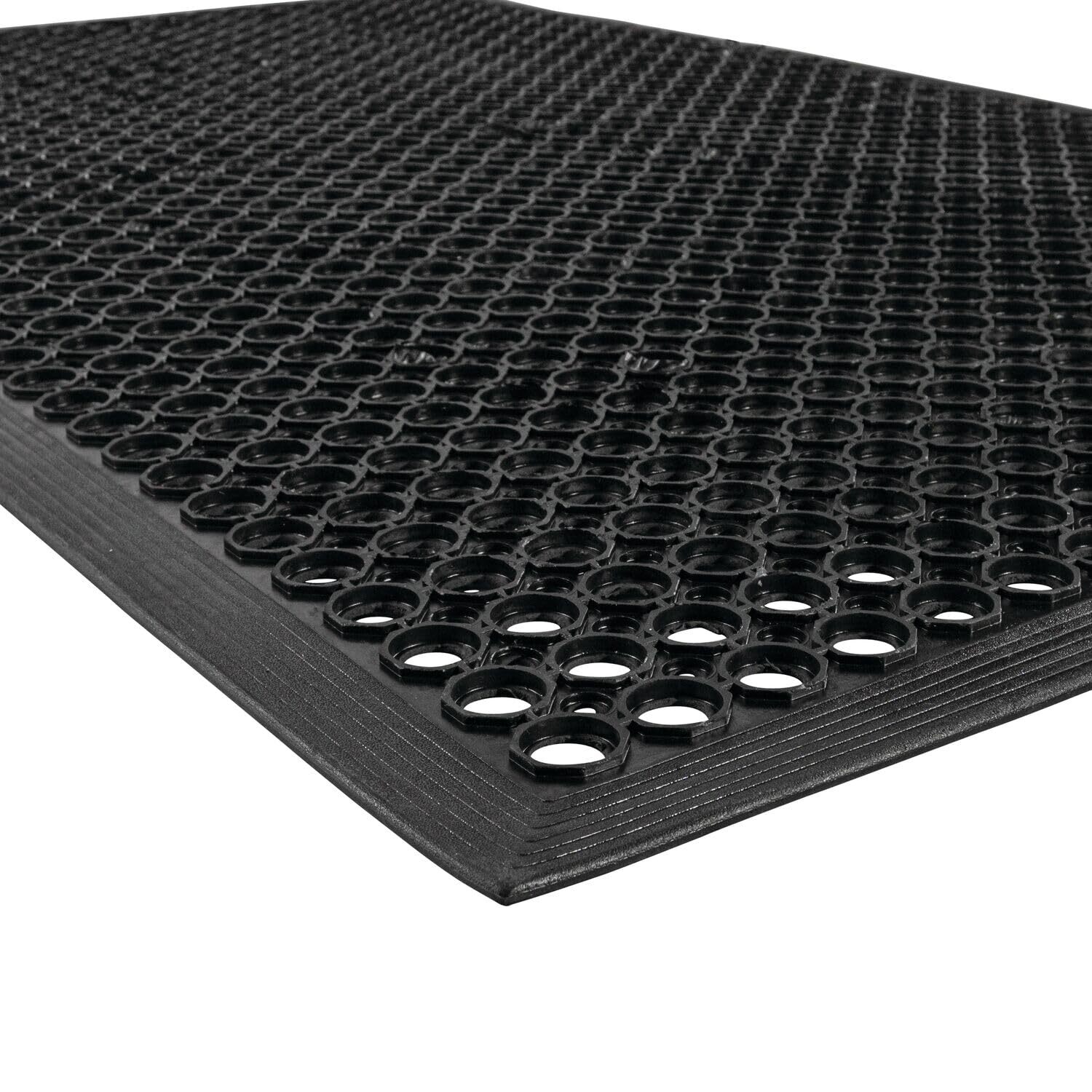 NoTrax 3' x 10' Lightweight Restaurant Rubber Floor Mat with Drainage Holes, ...