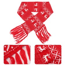 1Pc Xmas Knitted Scarf Elk Snowflake Decoration Neck Shawl Winter Wrap Scarf
