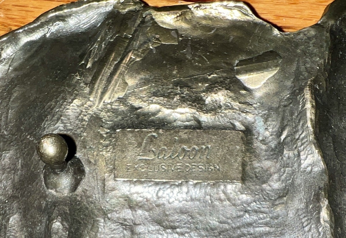 Vintage LALOON Belt Buckle Signed Elephant Bronze Tone  display picture 2