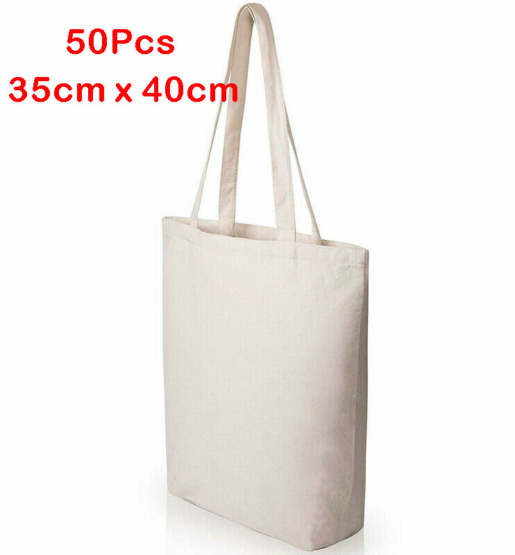 50Pcs Sublimation Blank Shopping Bag Tote Bag Canvas Bags DIY