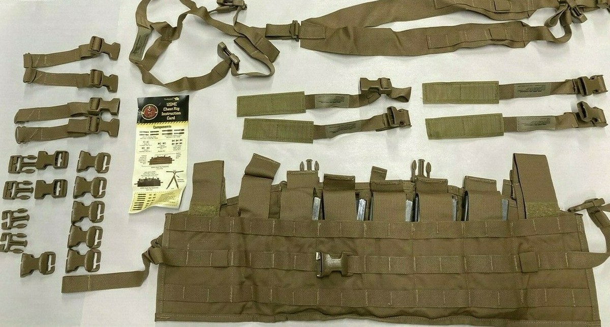 USMC Chest Rig / Tap Vest Coyote Brown with Repair Kit NOS