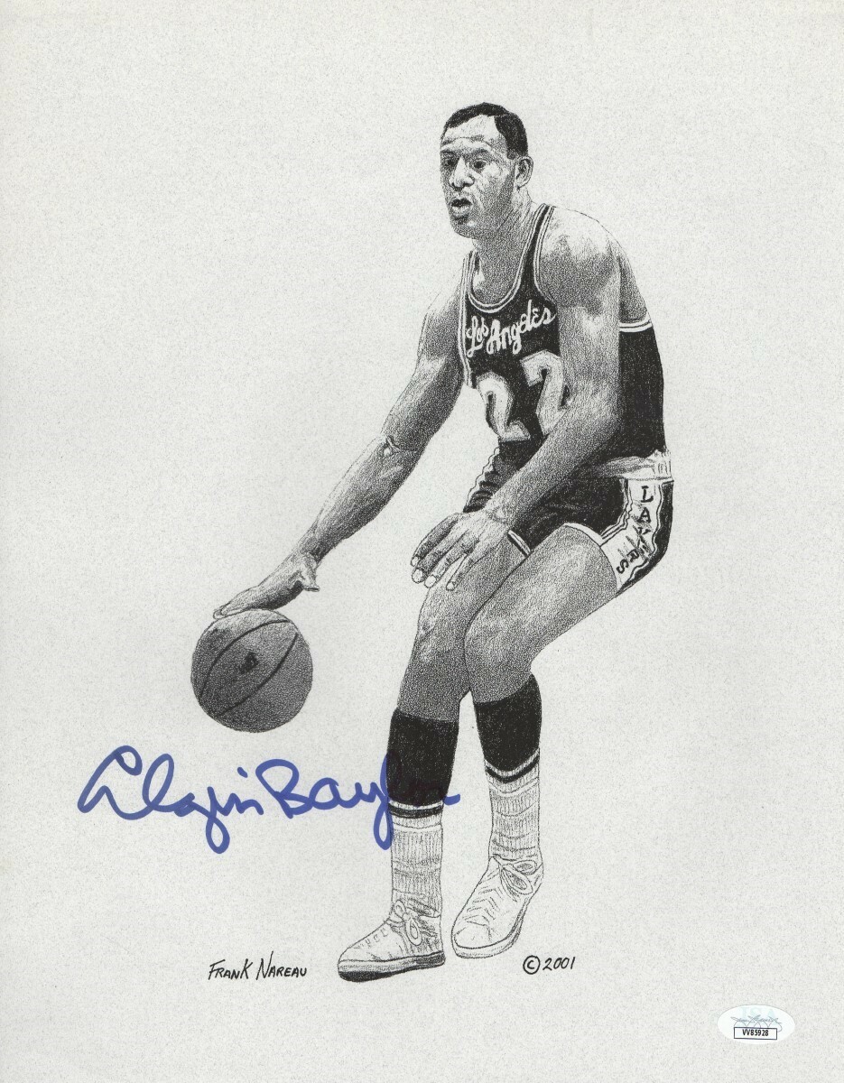 Elgin Baylor Autographed Signed Los Angeles Lakers 11X14 Photo Lakers Sketch Print JSA VV85928 