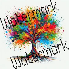 Digital Download Color Tree Image Photo Wallpaper Desktop Background AI Art