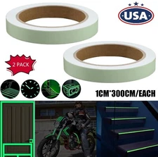2Pcs Luminous Tape Glow In The Dark Waterproof Self Adhesive Safety Stickers USA