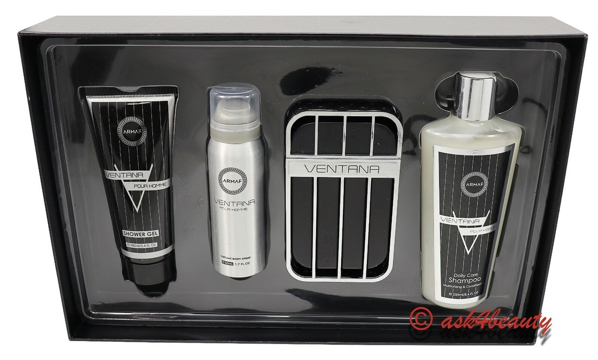 Ventana Pour Homme By Armaf 4 Pces Set 3.4oz/100ml Edp Spray