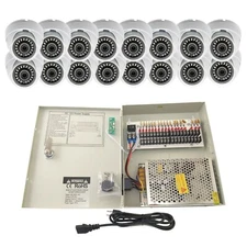 Evertech 16 Indoor Outdoor CCTV Security Dome Camera 18Ch 10Amp Power Supply Box