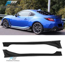 Fits 22-25 Subaru BRZ Toyota GR86 JDM Style Unpainted Black 4PCS Side Skirts PP