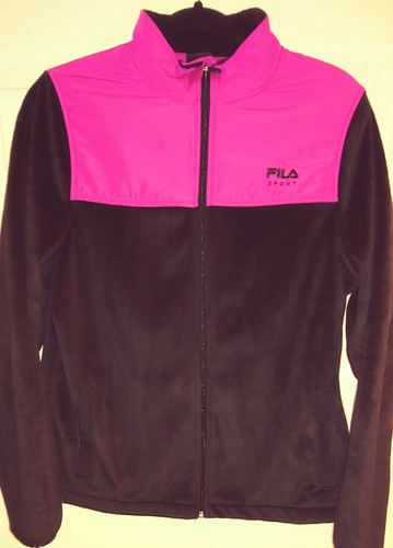 FILA Sport Velour Jacket Black Pink 