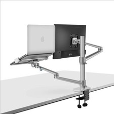 OL-3L Aluminum Adjustable Dual Arm 17-32'' Monitor Holder  12-17'' holder stand