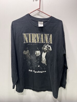 Vintage Nirvana All Apologies Song Early 2000s Tshirt Long Sleeve Sz Large Rare
