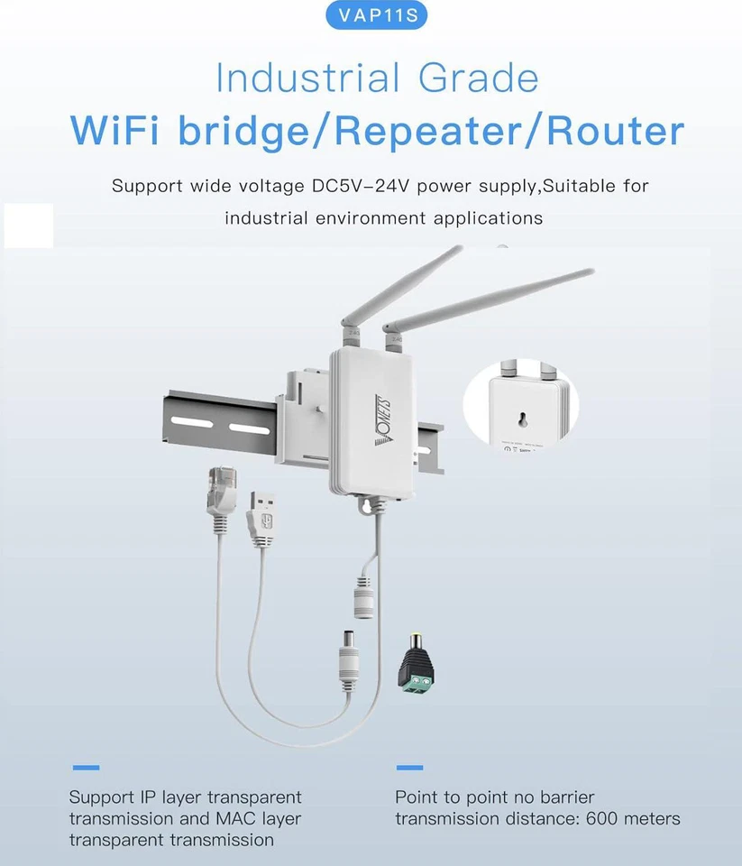 VONETS 2.4G 300Mbps High Power Ethernet WiFi Bridge Wireless To Wired Repeater - Image 3 of 4