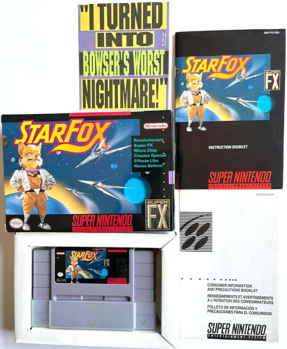 EXCELLENT STARFOX SUPER NINTENDO SNES GAME IN ORIGINAL BOX COMPLETE CIB