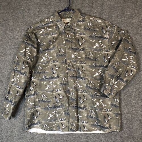 Magellan Sportswear Hunting Shirt Men XL Bird Dogs/Ducks Print Button Down L/SLV - Picture 2 of 11
