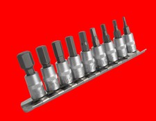 9-tlg Zoll Innensechskant 1/4" Harley Stecknuss Satz Für Inbus Schraube BGS 2749