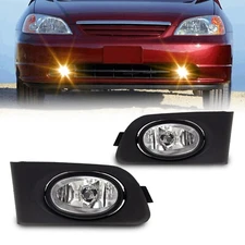 Fog Lights Assembly Compatible With HONDA Civic 2/4DR 2001-2003 Left+Right
