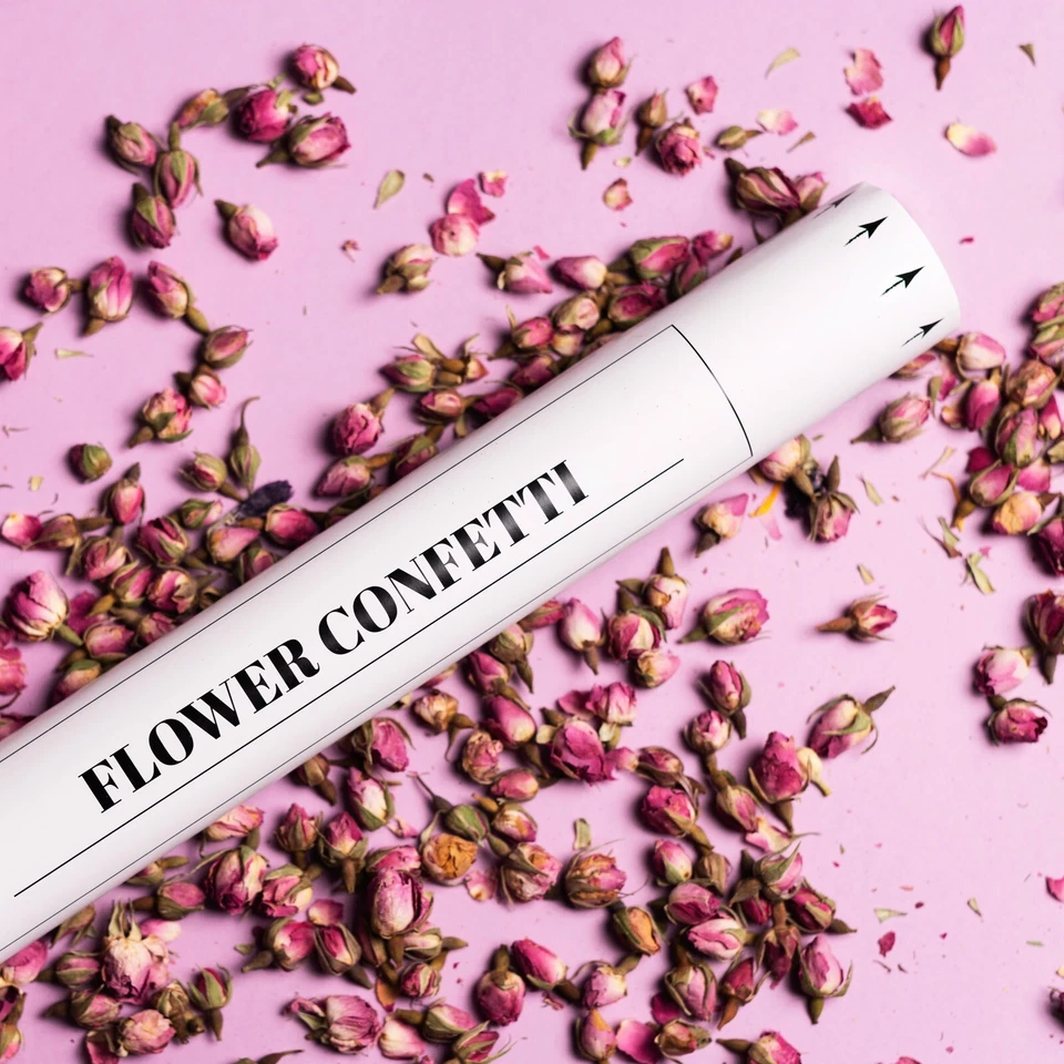 Cannone Confetti Matrimonio Fiori Secchi Confetti Popper Fiori Confetti 60 cm - Immagine 2 di 4