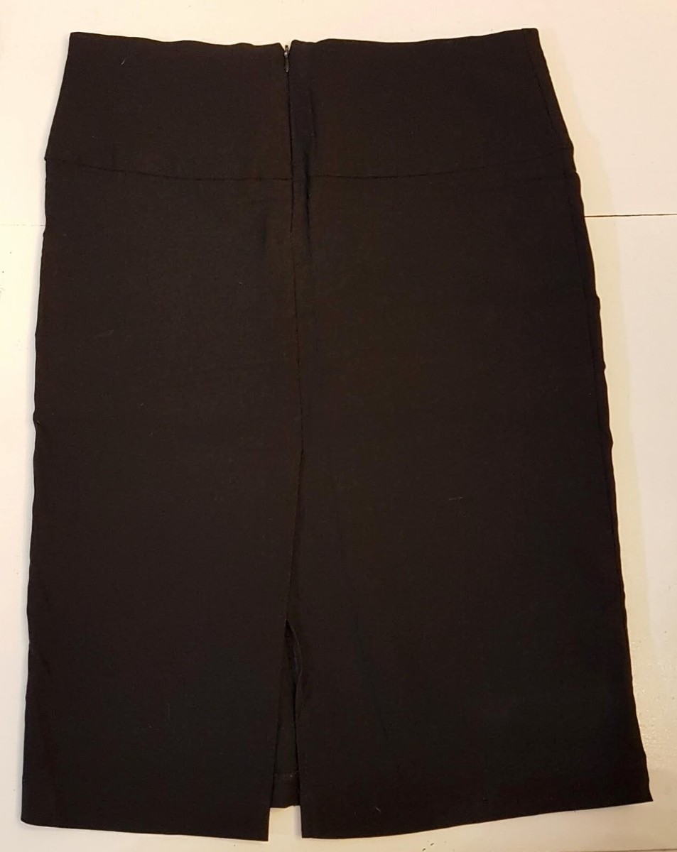 Jupe Droite Noire Charlotte Russe - Taille 4 (US) - Polyester/Spandex - Avec Fente - État Très Bon