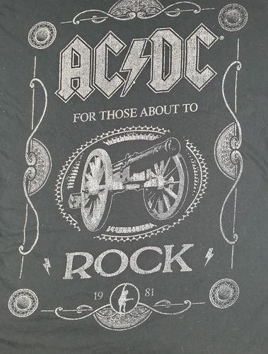 ACDC - For Those About To Rock T Shirt Men's, Size XL, Black & White 100% Cotton - Picture 5 of 7