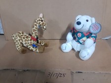 oca Cola bean bag plush lot of two bear and giraffe