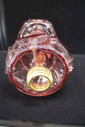 PINK Reproduction Findlay Glass "Queen of Hearts" Oil Lamp {420} - Picture 5 of 7