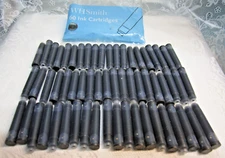 Lot of 60 WHSmith Fountain Pen BLACK REFILL INK CARTRIDGES
