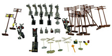 Lot of Plastic HO Telephone Poles, Signs, Signals w/ 2 Working Accesories