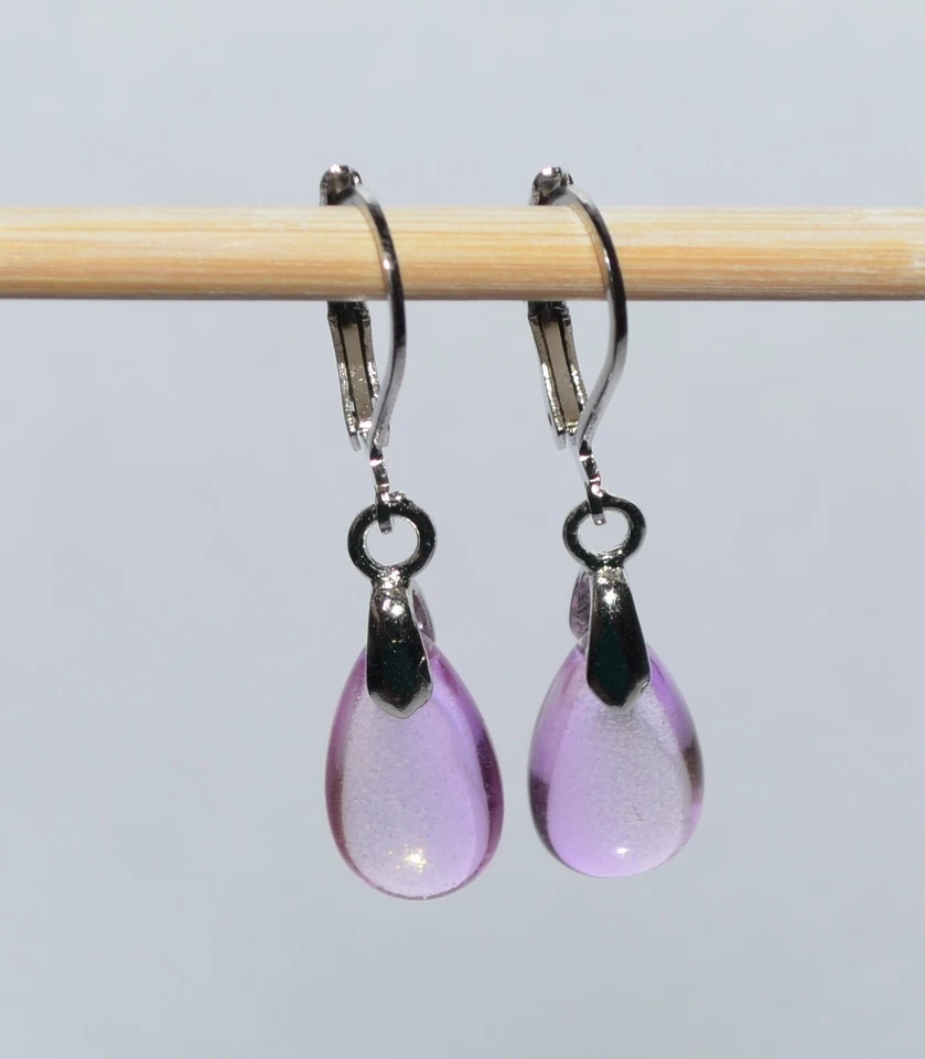 AUSWAHL +++ TROPFEN Ohrhänger Edelstahl silber Ohrringe Brisur Glas Anhänger - Bild 4 von 4