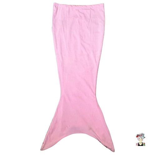 Mermaid Reversible Sequin Tail Blanket Light Pink To Gold Flannel Inside - Picture 9 of 14