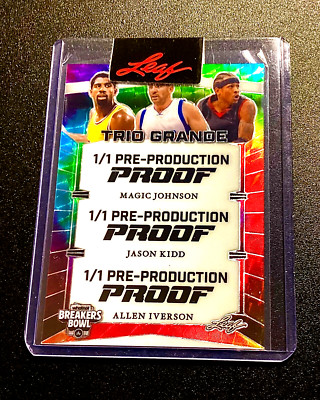 Magic Johnson 1/1 2024 Leaf Breakers Bowl Sport Allen Iverson Jason Kidd Clear
