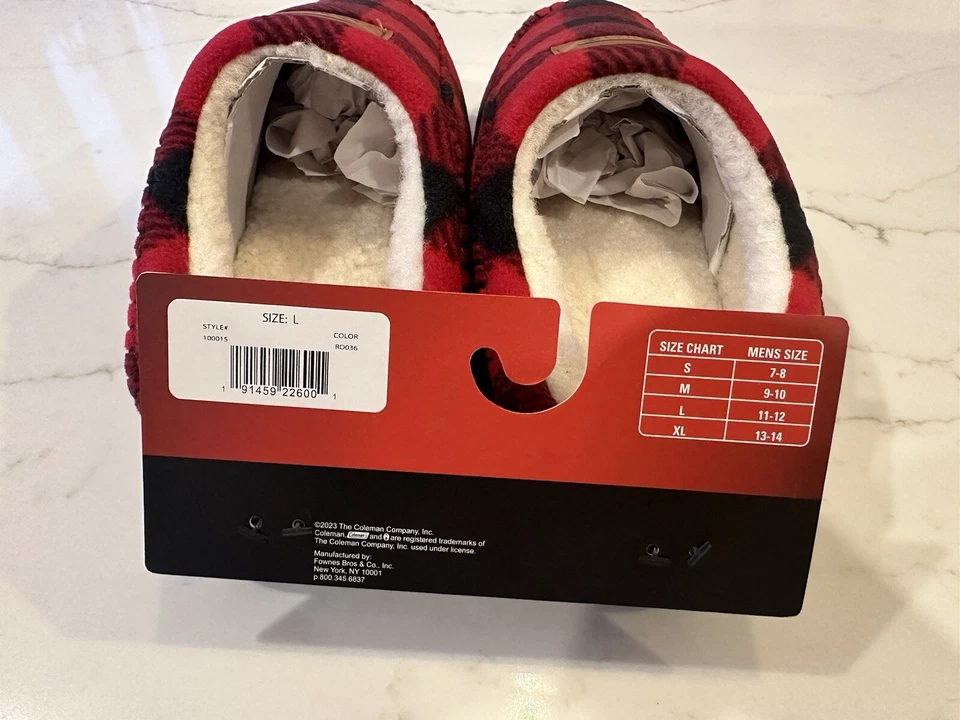 Zapatilla Coleman resistente al agua Camp Mule grande 11/12 rojo búfalo a cuadros Foto 4 de 4