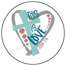 THIS IS LOVE RELIGIOUS ENVELOPE SEALS LABELS STICKERS PARTY FAVORS