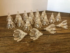 Lot of 24 Vintage Clear Tulip Flower Light Reflector Covers Plastic Christmas