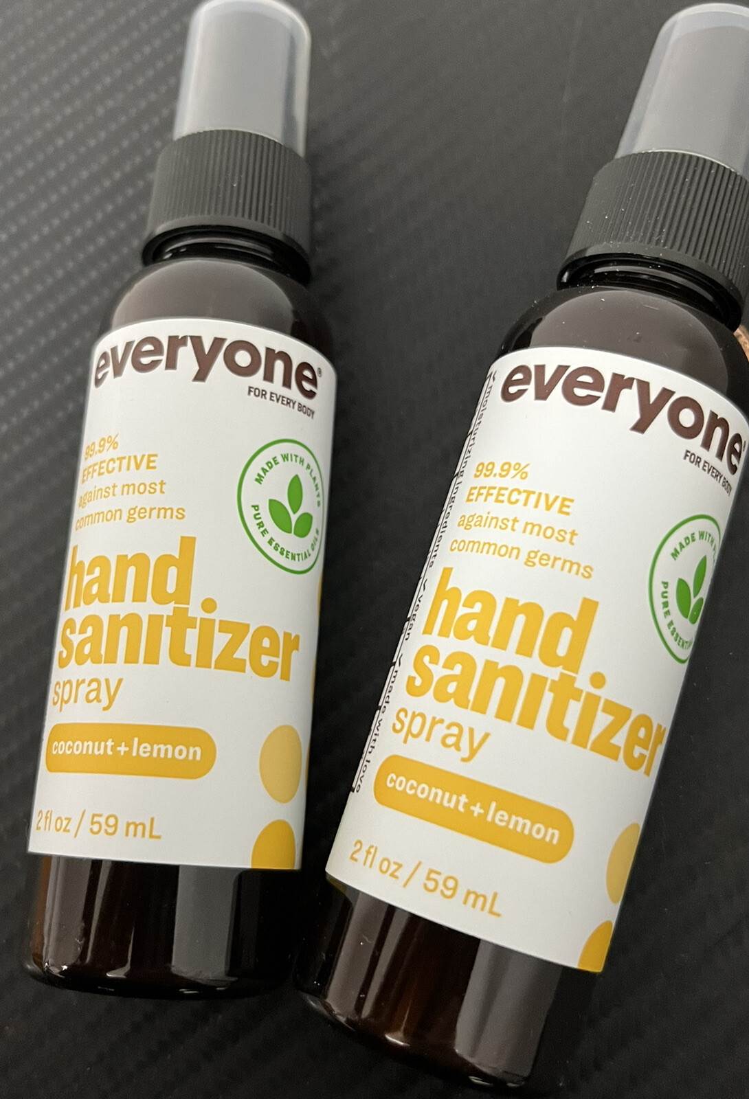 2Pack Everyone Hand Sanitizer Spray, Coconut + Lemon, Travel Size 2oz