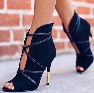 Black High Heel Sandals Open Toe Strappy Prom Shoes Women Homecoming Shoes  - Milanoo.com