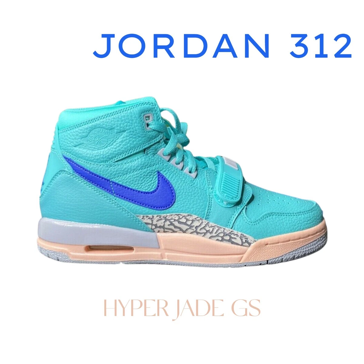 NIKE AIR JORDAN LEGACY 312 HYPER JADE SHOES New GS Size 7 (Women 8.5)