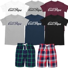 Herren Pyjama Cool Papa Set Schlafanzug Geschenk Vatertag Vater